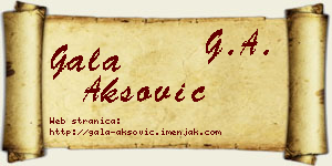 Gala Aksović vizit kartica